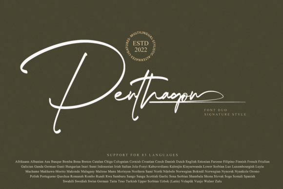 Penthagon: A Script Font for Elegant Branding